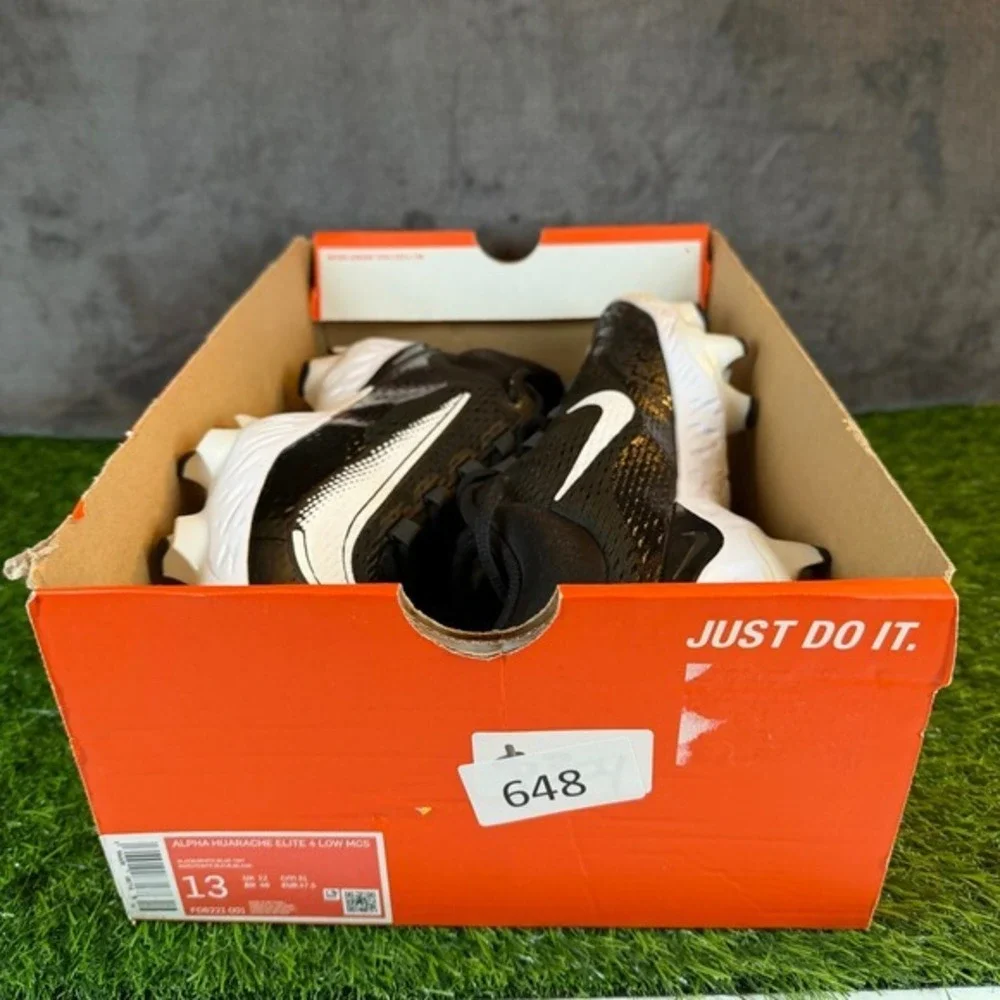Nike Alpha Huarache Elite 4 Low MCS Mens Size 13 Black Baseball Cleats